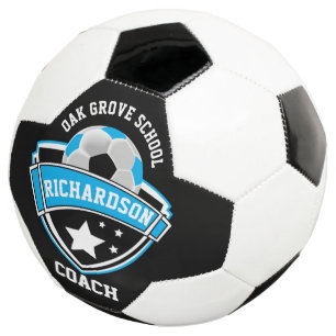 Coach - Sportlogo - Baby blau, schwarz und weiß Fußball