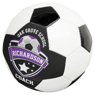 Coach - Sportlogo - Lila, schwarz und weiß Fußball