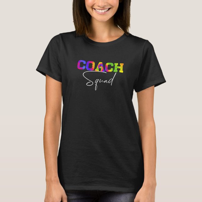 Coach Squad Tie Dye Hello Back To School Appreciat T-Shirt (Vorderseite)