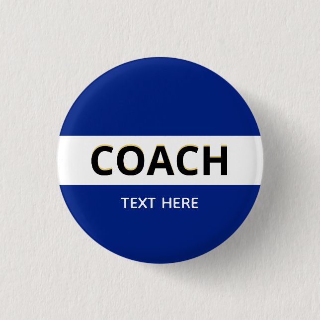 Coach Text auf blau Button (Vorderseite)