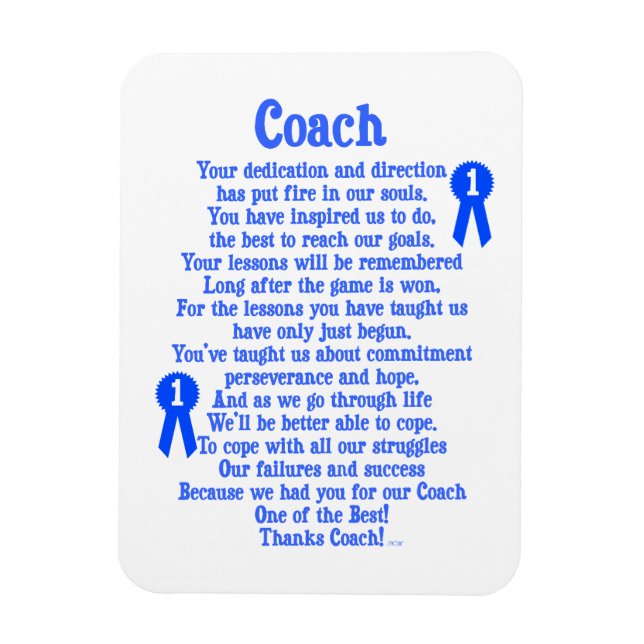 Coach Vielen Dank Magnet (Vertikal)