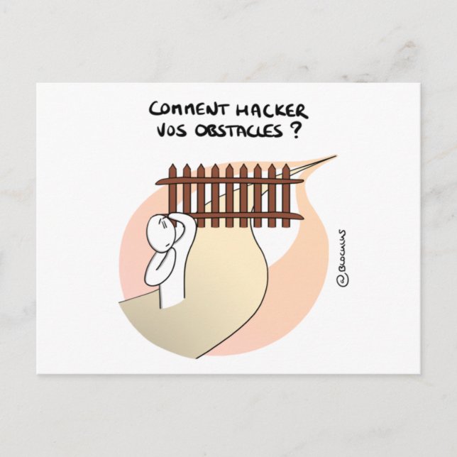 Coaching-Karte: "Hackt eure Hindernisse!" Postkarte (Vorderseite)