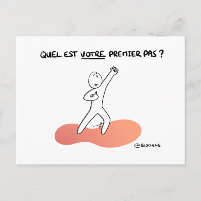 Coaching-Karte: "Was ist Ihr 1. Schritt?" Postkarte (Vorderseite)