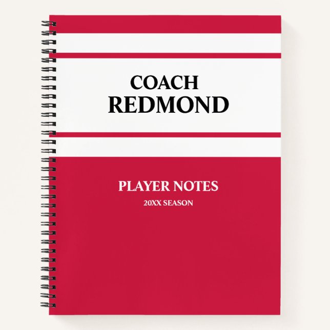 Coaching Rot und Weiß Notizbuch (Vorderseite)