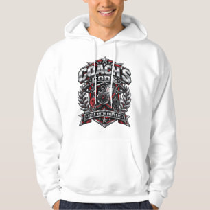 Coach's Code Metallic Fitness Emblem Logo Design Hoodie