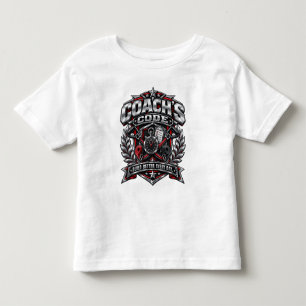 Coach's Code Metallic Fitness Emblem Logo Design Kleinkind T-shirt