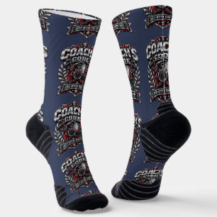 Coach's Code Metallic Fitness Emblem Logo Design Socken