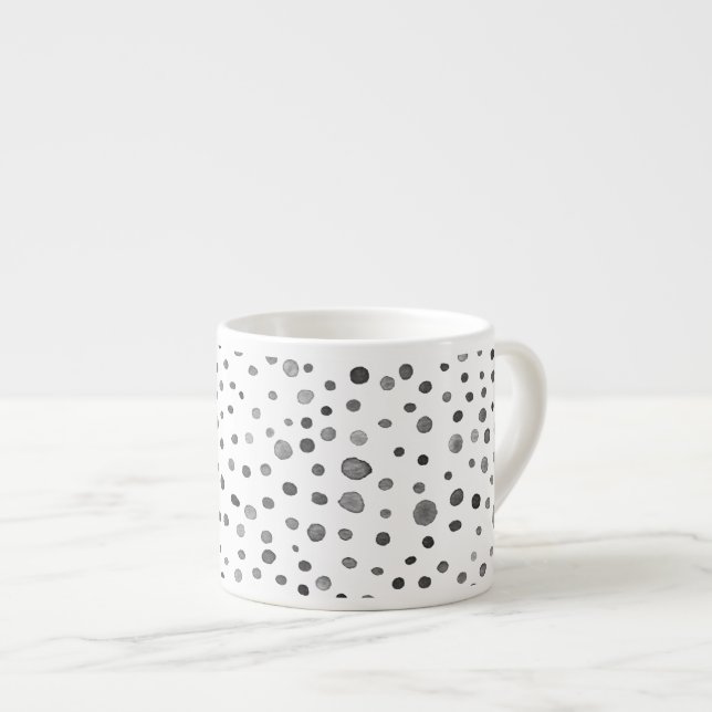 Coal Confetti Wassercolor Dots Espresso Tasse (Vorderseite Rechts)