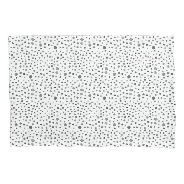 Coal Confetti Wasserfarbe Dots Pillowcase Kissenbezug (Vorderseite)