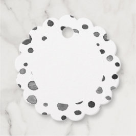 Coal Confetti Watercolor Dots Gunst Tags Geschenkanhänger