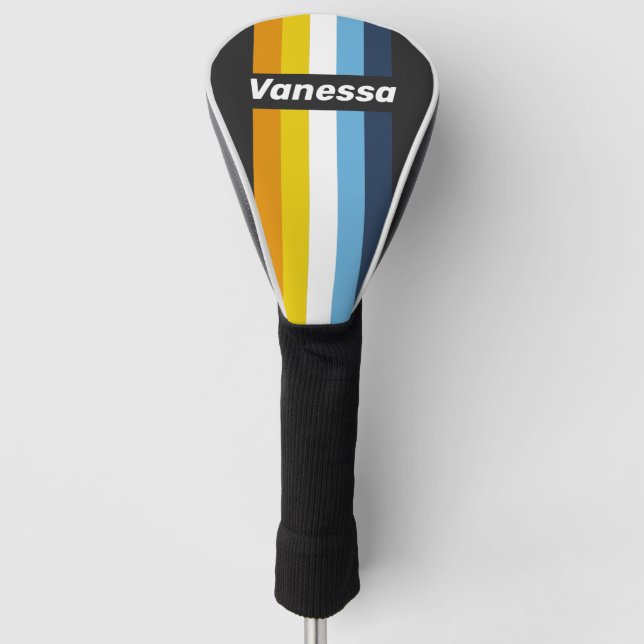Coal Nightfall Pin Striped with Name Golf Headcover (Vorderseite)