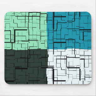 Coal White Aquamarin Green Aqua Blue Modern Patter Mousepad