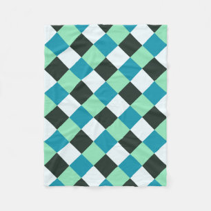 Coal White Aquamarin Green Blue Aqua Türkisch Kar Fleecedecke