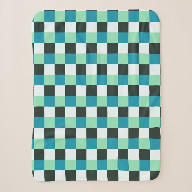 Coal White Aquamarin Green Blue Aqua Türkisch Kari Sherpadecke (Vorderseite)