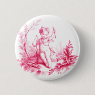 Coalbrookdale Porzellan Amor, gemalt 1865 Button