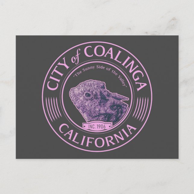 COALINGA FRESNO KALIFORNIEN - HORNETER LIZARD POSTKARTE (Vorderseite)