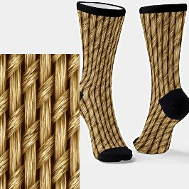 Coarse Fibres Weave Woven Look Socken