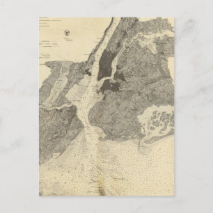 Coast Chart No 20 New York Bay and Harbour Postkarte