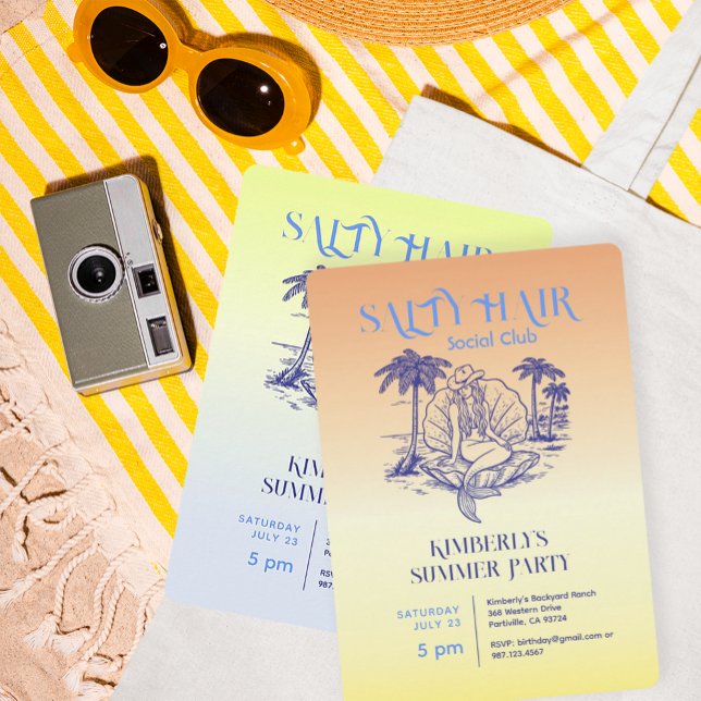 Coast Yellow Meerjungfrau Cowgirl Summer Party Einladung (Von Creator hochgeladen)