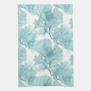 Coastal Aqua Blue Coral Sea Fans Küche Handtücher