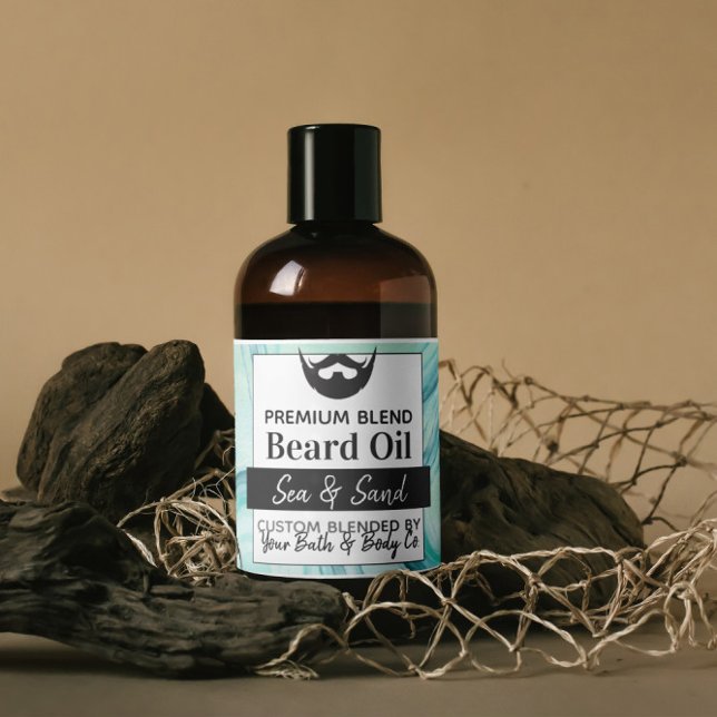 Coastal Aqua Sea Beard Oil Label + Zutaten (Von Creator hochgeladen)