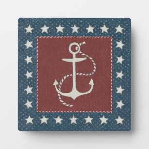 Coastal Art   Anchor on Red Fotoplatte
