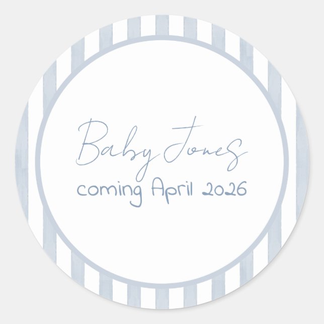 Coastal Baby Ahoy Its a Boy Baby Shower Runder Aufkleber (Vorderseite)