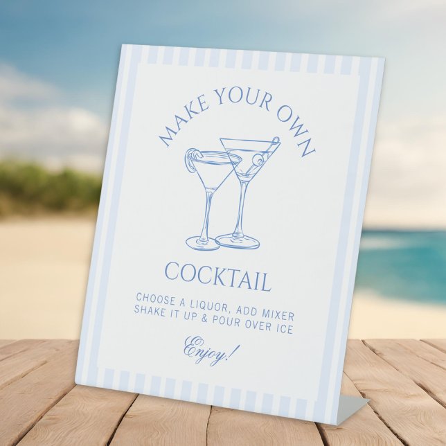 Coastal Bachelorette macht Ihren eigenen Cocktail Sockelschild (Von Creator hochgeladen)