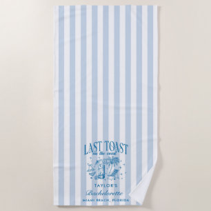Coastal Bachelorette Modernes Cocktail Party Blau Strandtuch