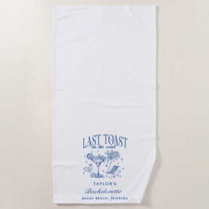 Coastal Bachelorette Modernes Cocktail Party Blau Strandtuch