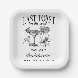Coastal Bachelorette Modernes Cocktail Party Schwa Pappteller