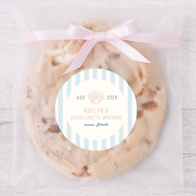 Coastal Bachelorette Rundsticker Runder Aufkleber (Von Creator hochgeladen)