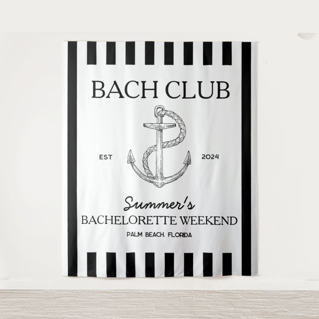 Coastal Bachelorette Themenverein Bachelor Club Wandteppich (Vorderseite)