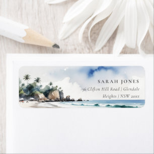 Coastal Bali Beach Palm Tree Wasserfarbenadresse