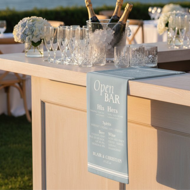 Coastal Bar Menu Wedding Reception Decor Banner (Coastal Bar Menu Wedding Reception Decor Banner)