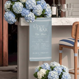 Coastal Bar Menu Wedding Reception Decor Banner