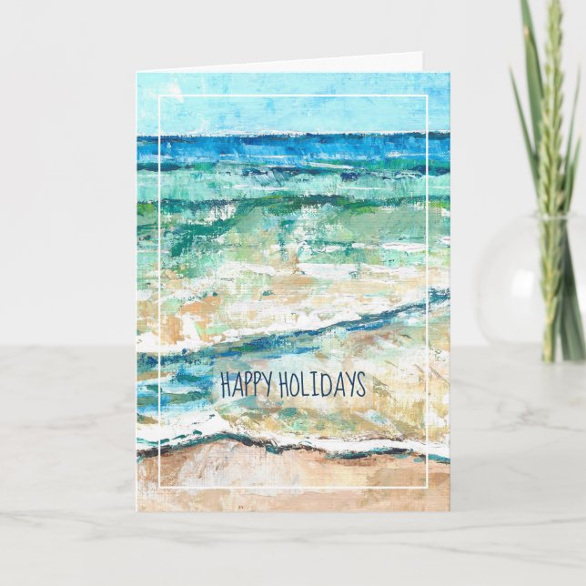 Coastal Beach Abstrakt gestrichene Kunstkarte Karte (Vorderseite)