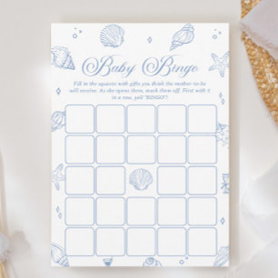 Coastal Beach Baby Showdusche Bingo Game Card Einladung