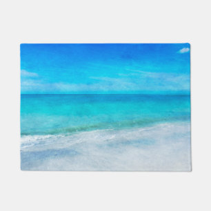 Coastal Beach Deco in Aquamarin Aqua Türkise Blue Fußmatte