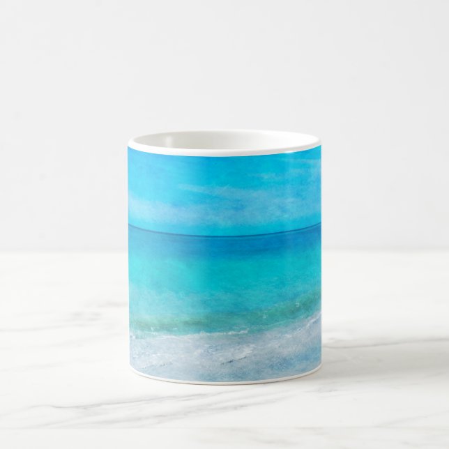 Coastal Beach Deco in Aquamarin Aqua Türkise Blue Kaffeetasse (Mittel)