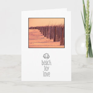 Coastal Beach Dunes Fence Joy Liebe Feiertagskarte