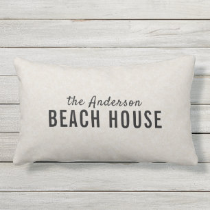Coastal "Beach House" Custom Outdoor Lumbar Kissen