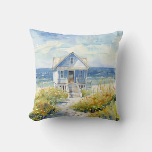 Coastal Beach House Throw Kissen