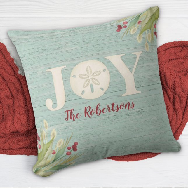 Coastal Beach Joy Christmas Throw Kissen (Von Creator hochgeladen)