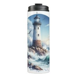 Coastal Beach Lighthouse Thermosbecher