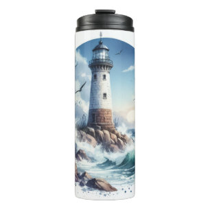 Coastal Beach Lighthouse Thermosbecher