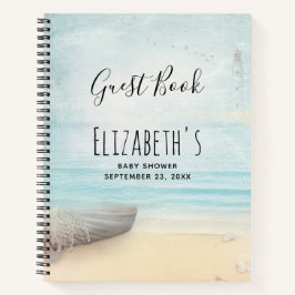 Coastal Beach Scene Baby Showbook Notizbuch