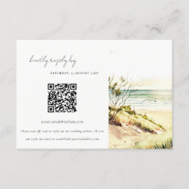Coastal Beach Sun Seascape Wedding QR Code UAWG Begleitkarte