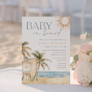 Coastal Beach Surf Thema Kinderdusche Einladung