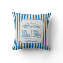 Coastal Beach Vibes Blue Stripes